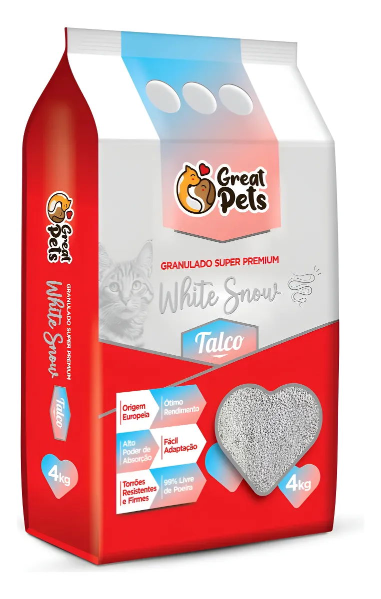 GRANULADO PARA GATOS WHITE SNOW TALCO GREAT PETS