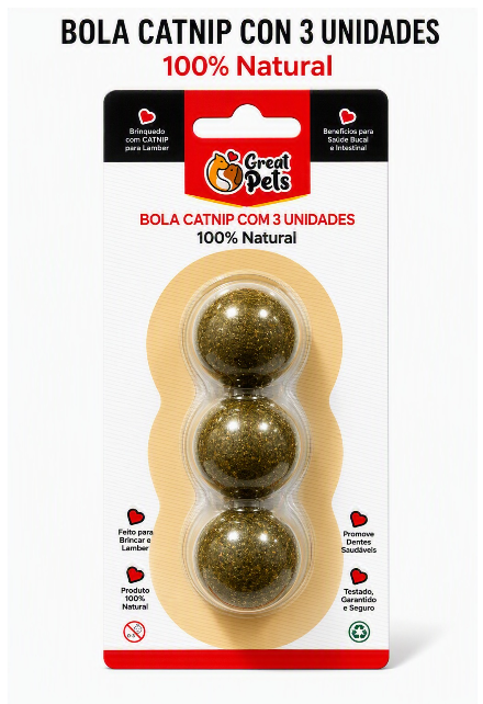 CATNIP BOLA C/ 3 UNIDADES