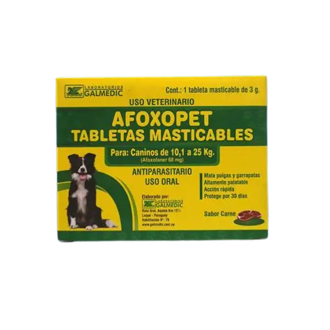 AFOXOPET 10.1 A 25KG 1 COMPRIMIDO