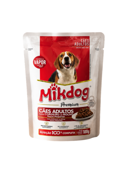 SACHET MIKDOG PREMIUM ADULTO RAZA PEQUEÑA CORDERO 
