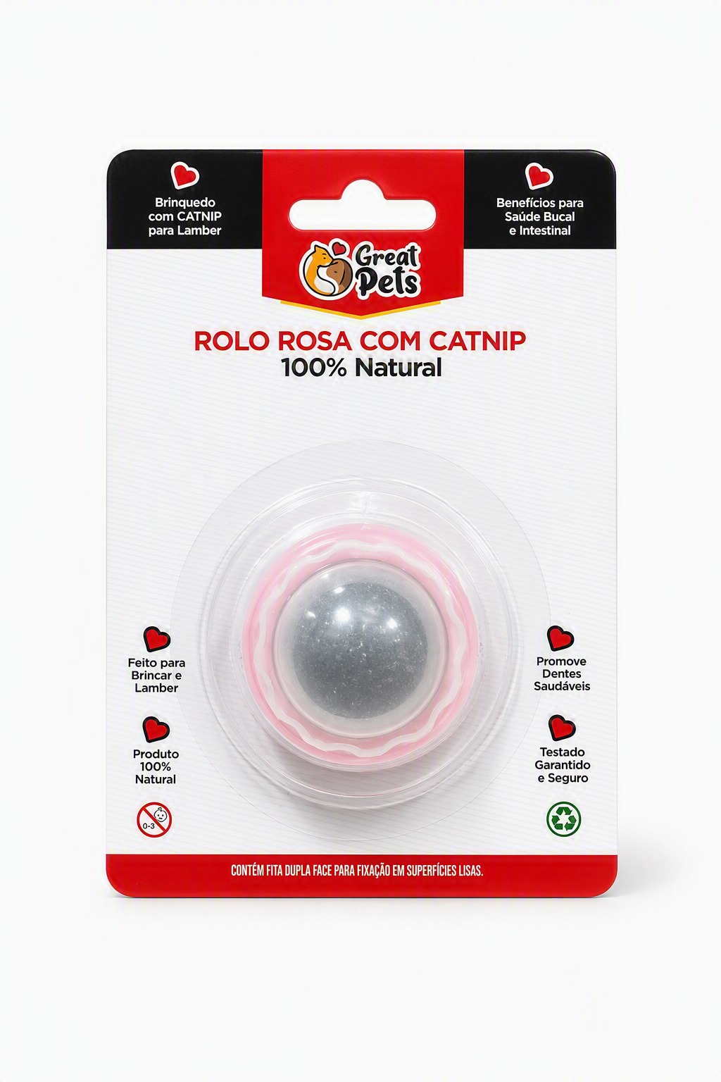 JUGUETE P/ GATO ROLO ROSA CON CATNIP