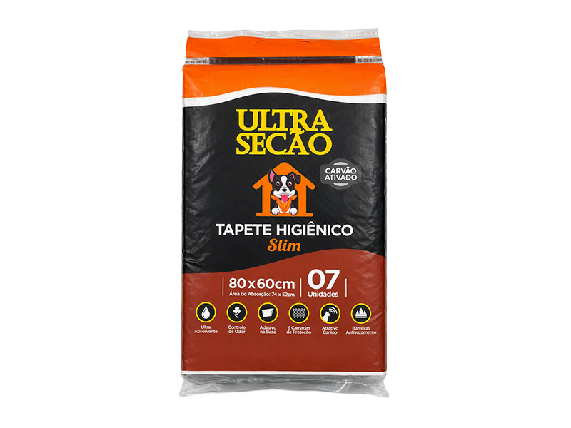 TAPETE HIGIENICO ULTRA SECO NEGRO 80X60 - 7UN