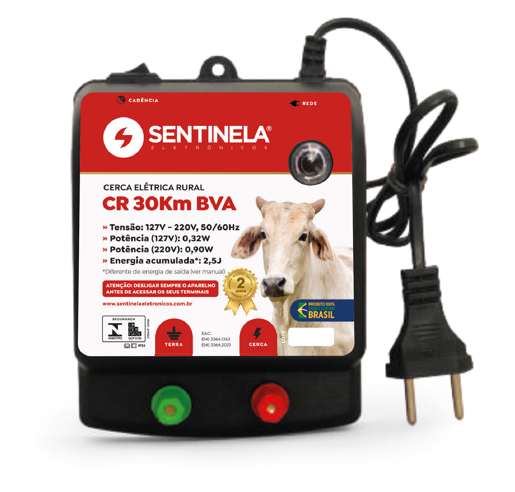 ELECTRIFICADOR SENTINELA MODELO 30.000 LUZ 220V