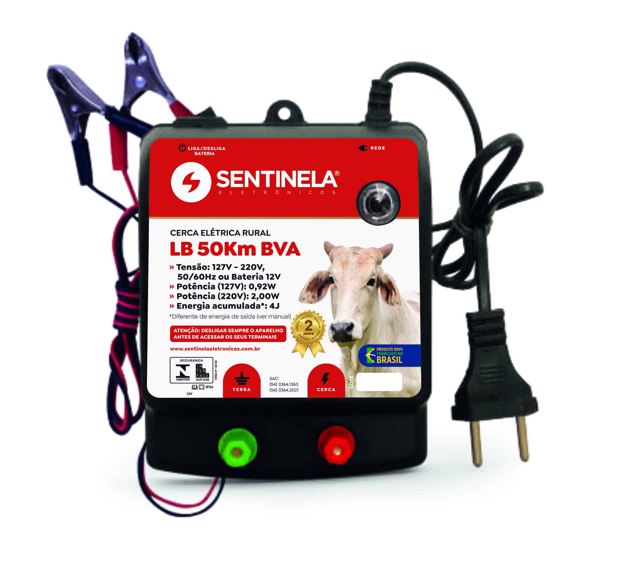 ELECTRIFICADOR SENTINELA MODELO 50.000 LUZ/BAT