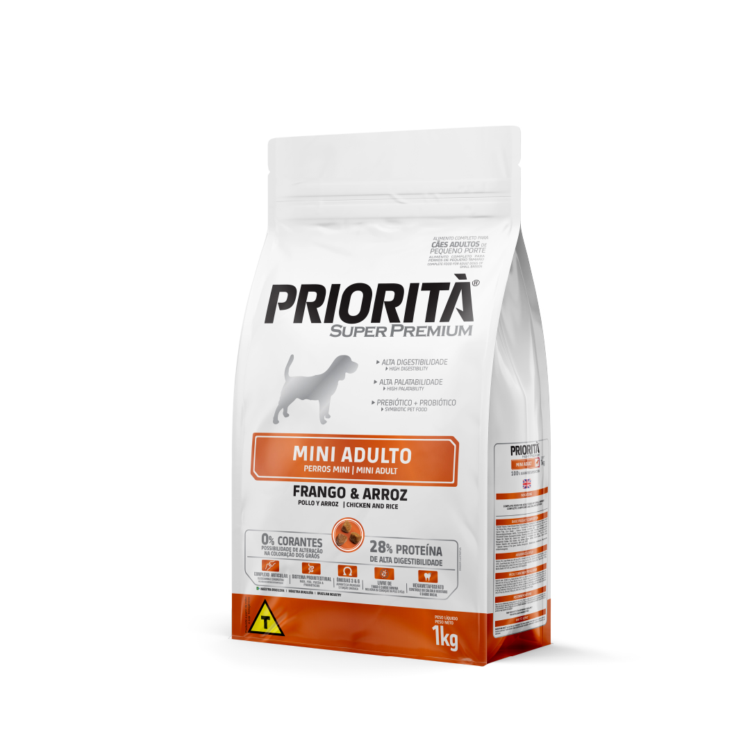BALANCEADO PRIORITA SUPER PREMIUM PERRO MINI ADULTO 28% 10.1KG POLLO/ARROZ