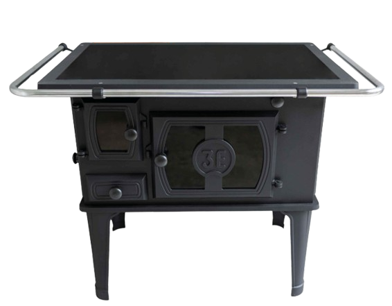 COCINA A LEÑA N°2 DERECHO VIDRIO CERAMICO C/ PUERTA VIDRIO