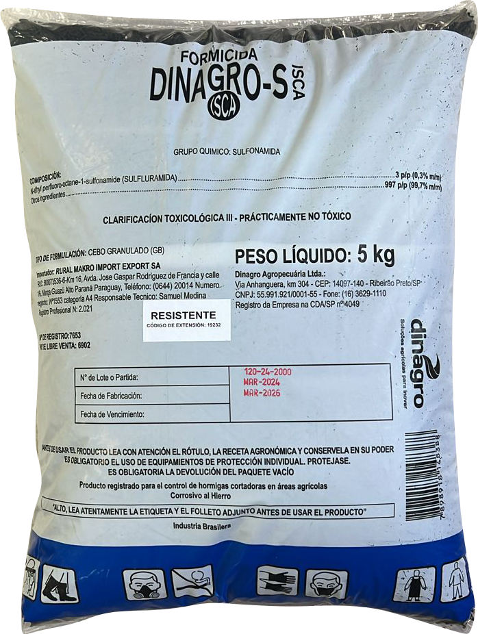 ISCA HORMIGUICIDA GRANULADO RESISTENTE HUMEDAD 5 KG DINAGRO