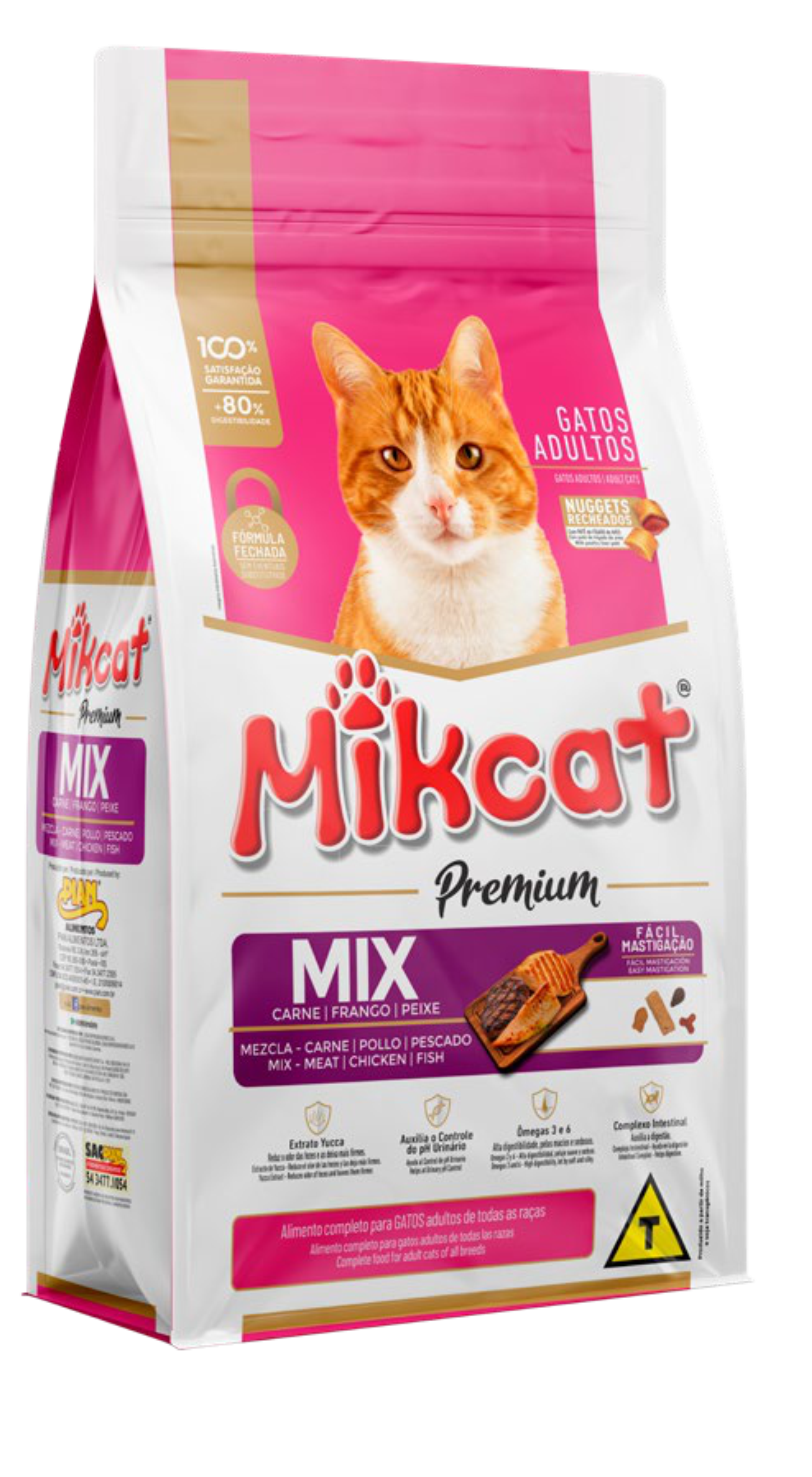 BALANCEADO MIKCAT PREMIUM POLLO Y PESCADO GATO ADULTO MIX 30% 1KG