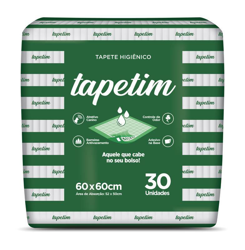 TAPETE HIGIENICO TAPETIM 60X60CM - 30UN