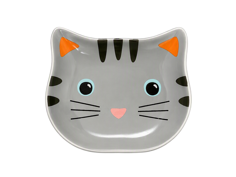 COMEDERO CERAMICA GATITO CINZA