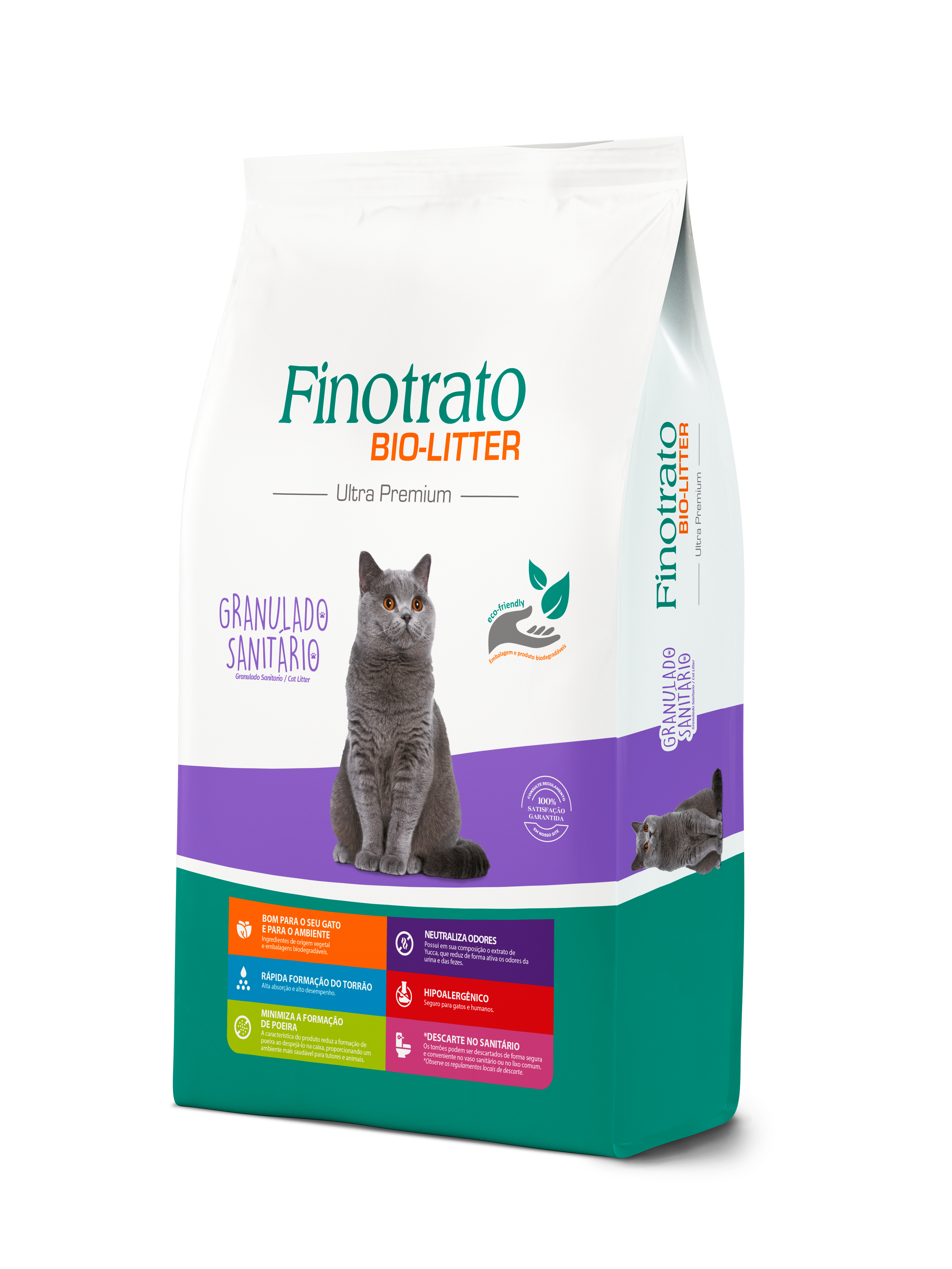 ARENA PARA GATOS FINOTRATO BIO-LITTER GRANULADO 4KG